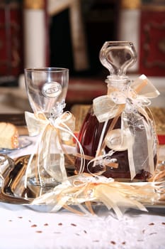 bottle of wine for orthodox wedding ceremony