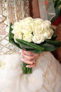 bride holding the wedding bouquet