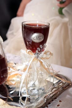 glass of wine for wedding ceremony