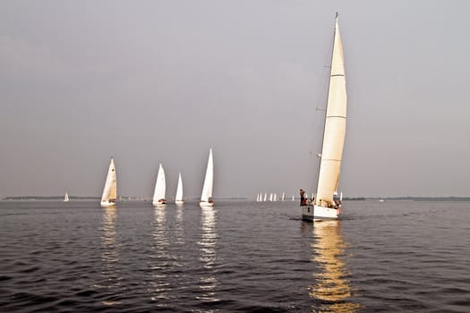 Sailing on the IJsselmeer in the Netherlands