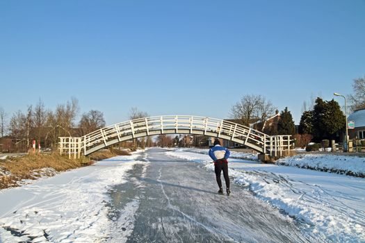 Ice skating in the countryside from the Netherlands