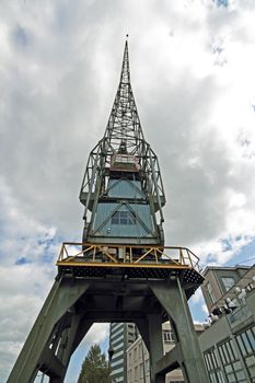 Crane in Amsterdam city center in the Netherlands