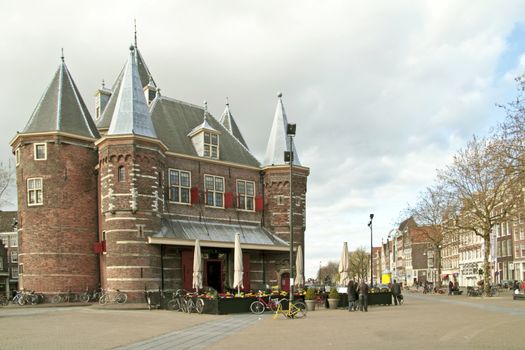 Medieval building '' De Waag''  in Amsterdam the Netherlands