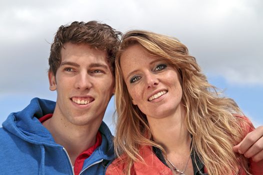 Young happy couple in the countryside