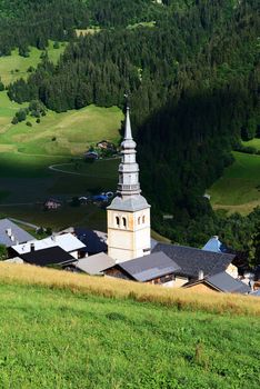 Hauteluce, small traditional village in the Alps, Beaufort, Savoie, France