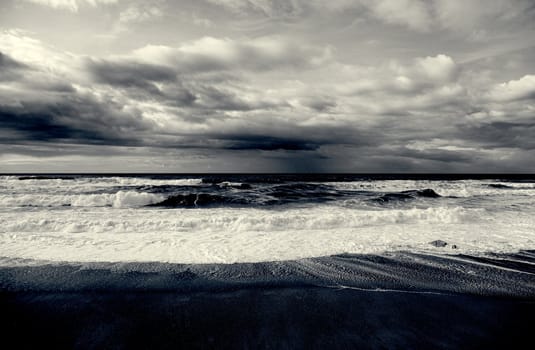 Dramatic atlantic ocean seascape in  France