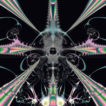Elegant fractal design, abstract art, colorful sparkling lights
