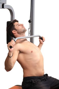 body builder workout isolated on a white background