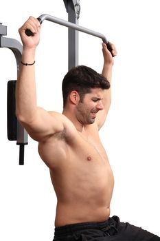 body builder workout isolated on a white background