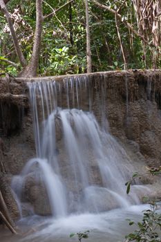 Deep forest Waterfall in Kanchanaburi, Thailand