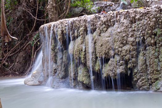 Deep forest Waterfall in Kanchanaburi, Thailand