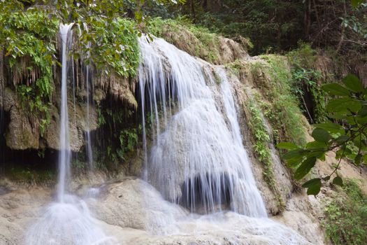 Deep forest Waterfall in Kanchanaburi, Thailand