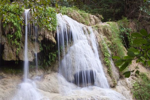 Deep forest Waterfall in Kanchanaburi, Thailand