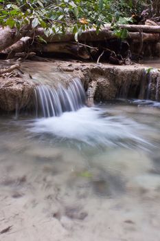 Deep forest Waterfall in Kanchanaburi, Thailand