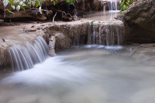 Deep forest Waterfall in Kanchanaburi, Thailand