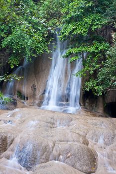 Deep forest Waterfall in Kanchanaburi, Thailand