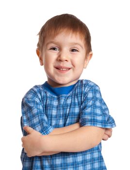 active artistic boy .isolated on white background