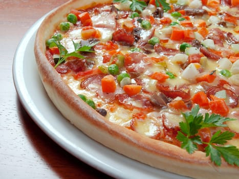 Tasty Italian pizza.Close-up