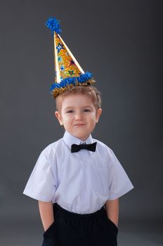 Adorable boy celebrating the birthday