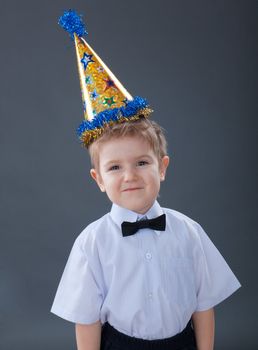 Adorable boy celebrating the birthday