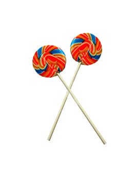 Colourful lollipop isolated on the white background