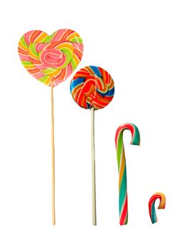 Colourful lollipop isolated on the white background