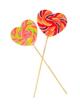 Colourful lollipop isolated on the white background