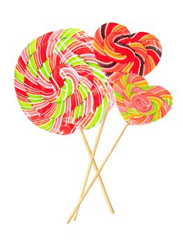 Colourful lollipop isolated on the white background