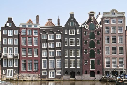 Medieval facades in Amsterdam the Netherlands