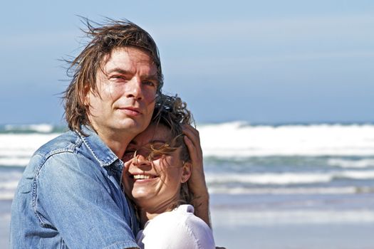 Couple in love at the beach