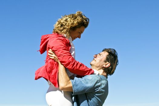 Couple in love at the beach