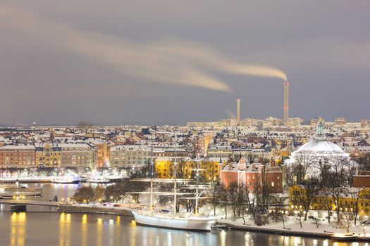 Stockholm Skyline Cityscape at Night Sweden