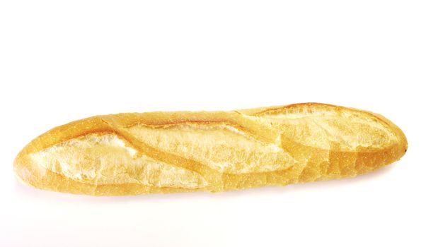 long loaf isolated on white background 
