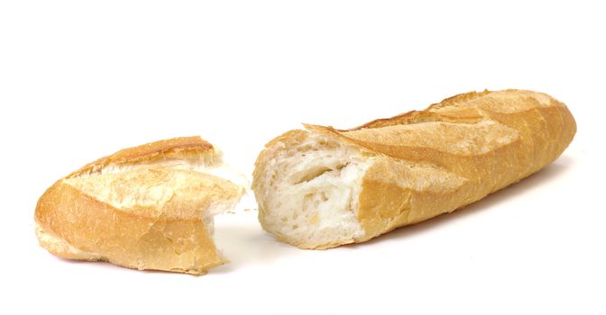 long loaf isolated on white background 
