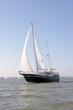 Sailing on the IJsselmeer in the Netherlands