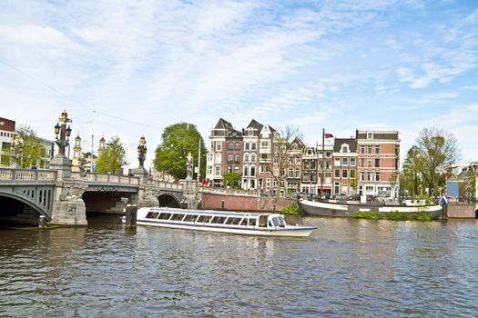 Sightseeing in Amsterdam the Netherlands on the river Amstel