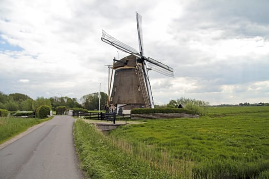 Medieval windmill in the countryside from the Netherlands