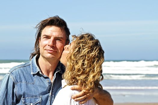 Couple in love at the beach