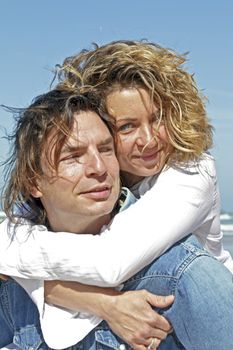 Couple in love at the beach