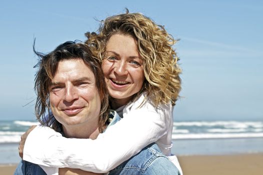 Couple in love at the beach