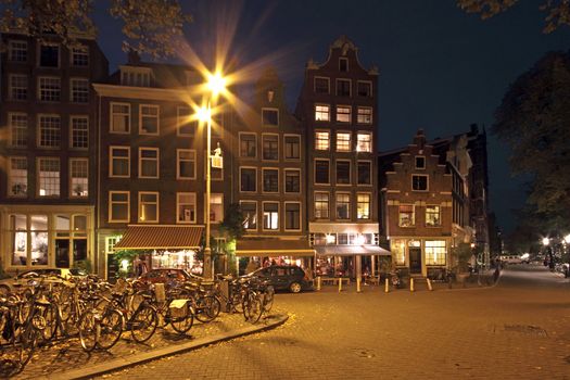 Amsterdam by night in the Netherlands