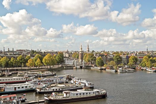 Classical city scenic from Amsterdam in the Netherlands