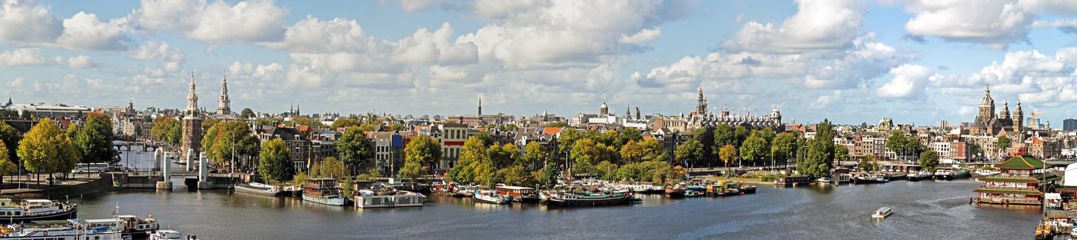 Panorama from the city Amsterdam in the Netherlands