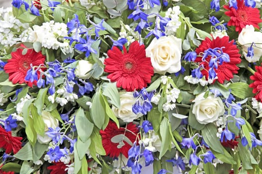 Mixed bouquet with blossoming flowers