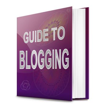 Illustration depicting a book with a blogging concept title. White background.