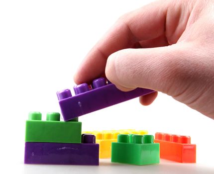 Plastic building blocks.