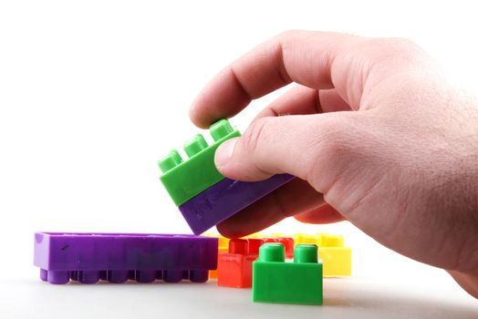 Plastic building blocks.