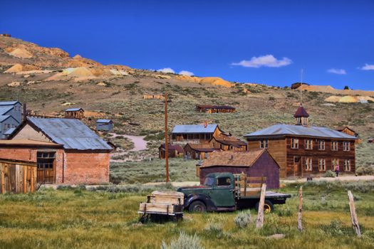 Old Prospectors village with old wagons