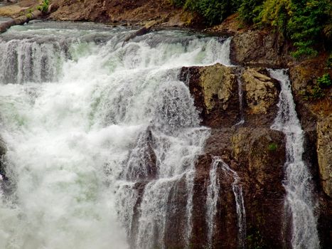 Beautiful Mountain Waterfall in Snoqulamie Washington USA