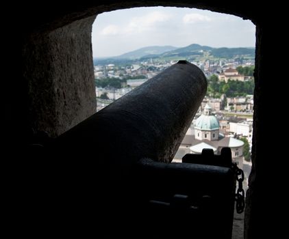 Antique Canon in the Fortress of Salzburg, Austria